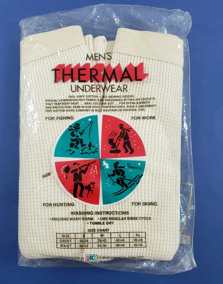 NOS Vintage Kmart Mens Ankle Length Drawer Thermal Underwear X-Large XL NEW