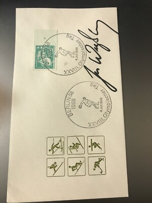 Autogramm Jens Weißflog Schmuckumschlag DDR Sonderstempel Olympischer Tag xyz