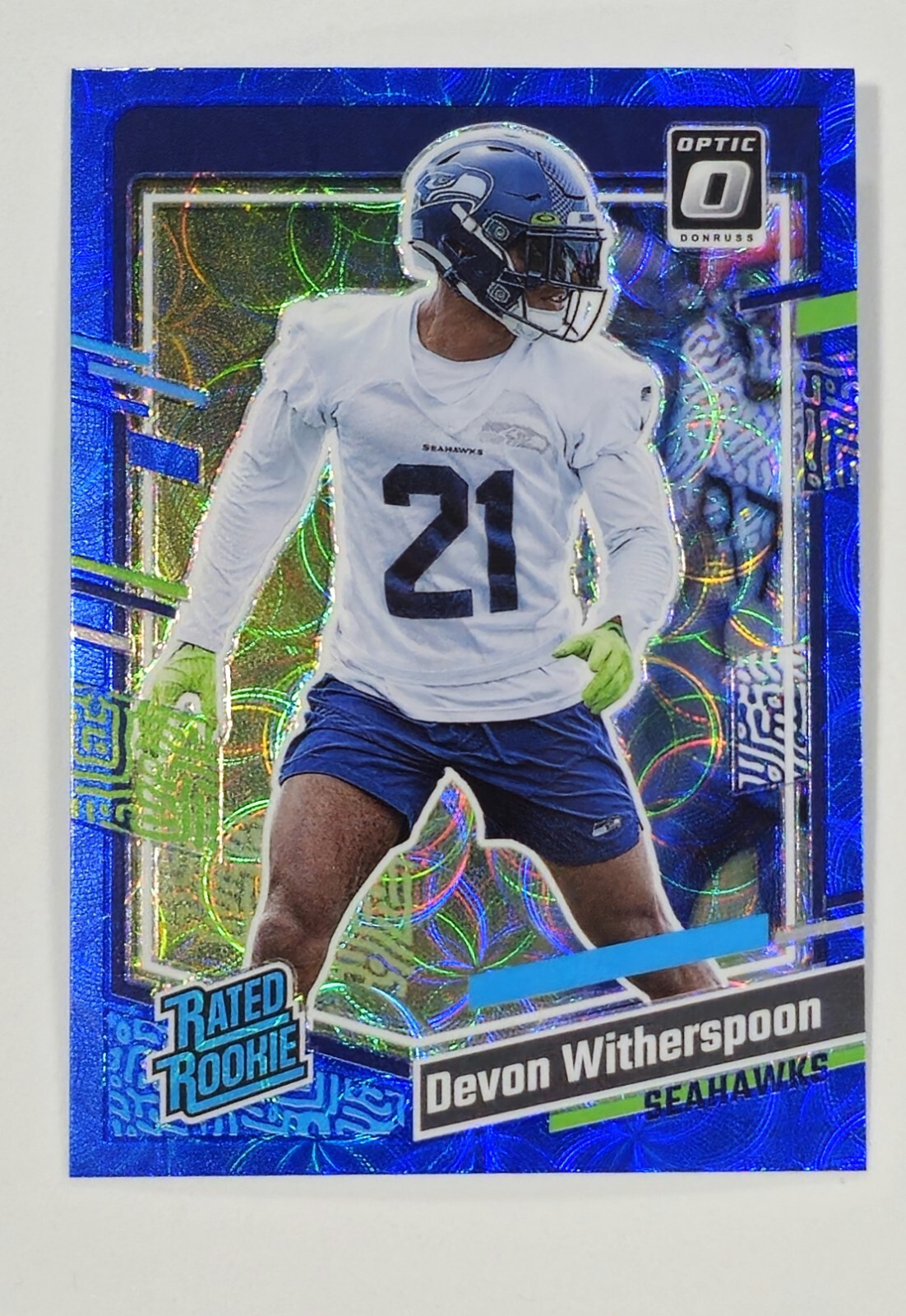 2023 Devon Witherspoon Donruss Football Optic Preview Blue Scope Rated Rookie