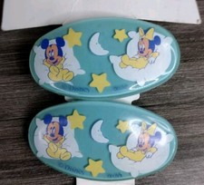 Vintage Disney Mickey Mouse Minnie Mouse Hair Clip Barrettes- Rare Blue