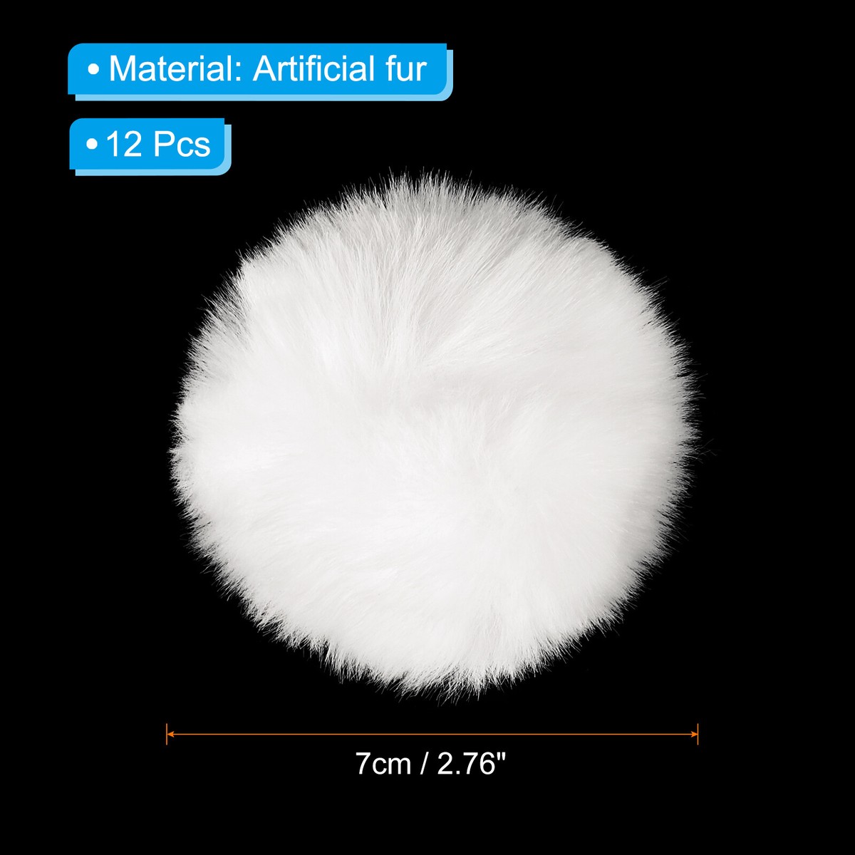 12Pcs Faux Fur Pom Poms for Hats, Fluffy Soft Fur Poms Balls