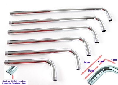 Zulaufarm Wandarm Metall verchromt für Duschkopf Duschbrause Brause (Wandarm)