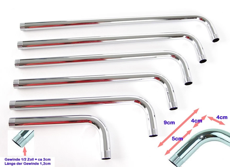 Support Mural Bras D'Aspiration Métal Chrome pour Pomme de Douche Plafond - Photo 1/4