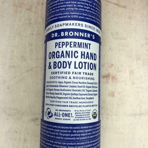 Dr. Bronner's Hand & Body Lotion Pfefferminze Bio, 8 fl. Oz. - Bild 3 von 5