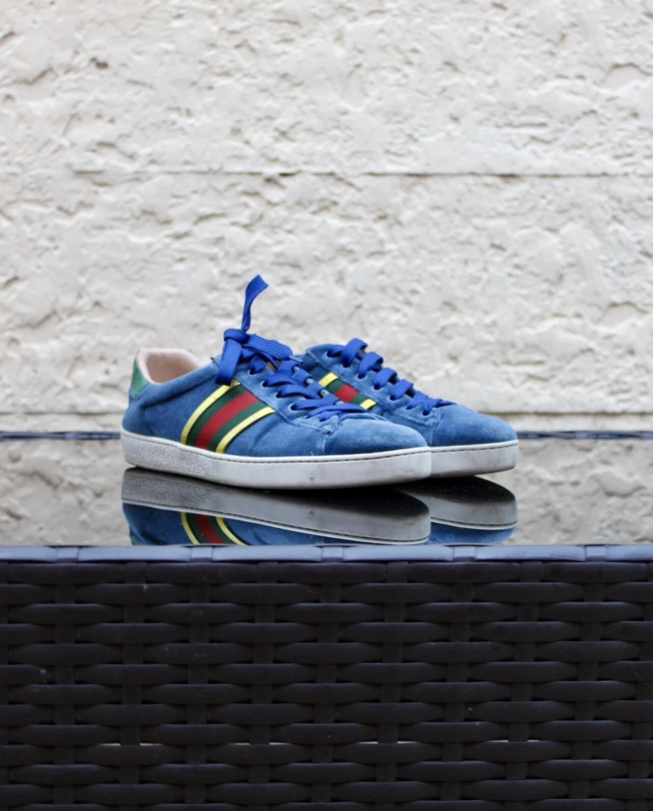 Baskets Gucci Ace 550051 GG Supreme Bee Gold EU 41,5 US 8,5 créateur authentique