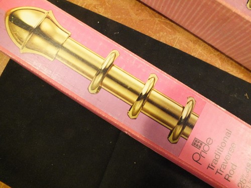 Pride Traditional 1" polish dura BRASS 1-3416-8 TRAVERSE ROD 28-48" complete vtg - Picture 2 of 5