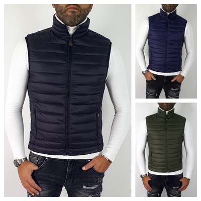 Gilet Giubbino Smanicato Uomo Giacca Bomber Senza Maniche Nero Blu Verde  100 gr | eBay