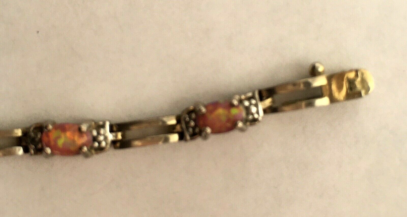 Gem Set Bracelet Solid 925 Sterling Silver Synthe… - image 5