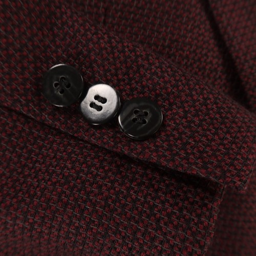 Settimios Jacket XL Red Burgundy Check Wool Blazer Sport Coat 46S - Picture 3 of 15
