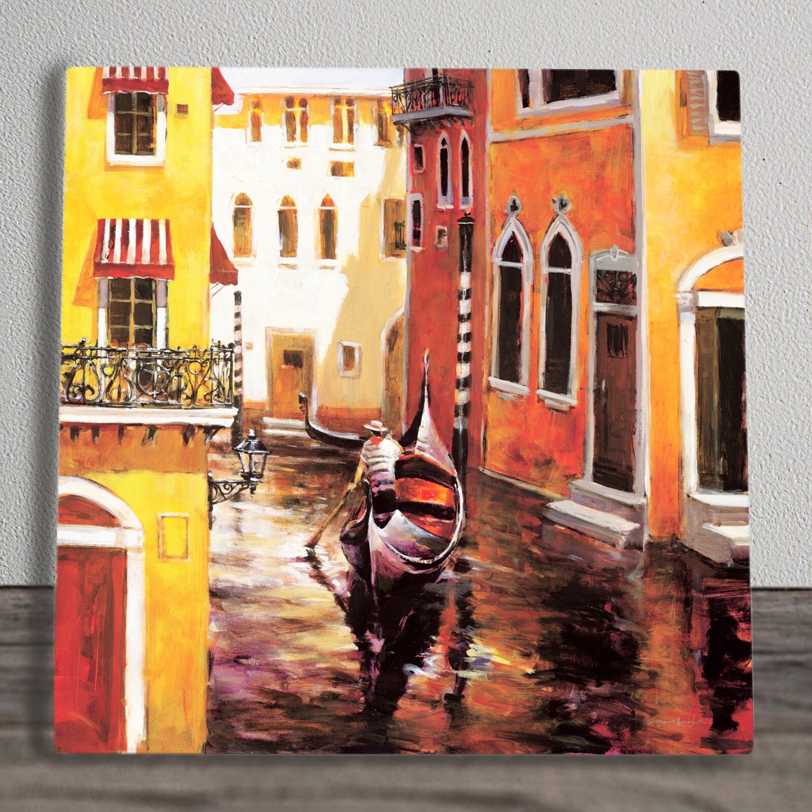 Ceramic Picture Tile Plaque ""Venice Afternoon"" By Brent Heighton 20cm x 20cm
