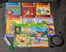 Leapfrog Lot of 8 Tag Books Loaded Onto Leap Reader Pen  USB Charging Cord