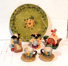Vintage 1964 Mini Cow  Rooster 10pc Tea Set Farm Country  510 