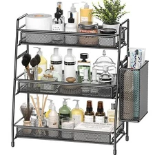 Bathroom Countertop Organizer Shelf 3 Tier Counter Spice Rack Metal Makeup Rack 