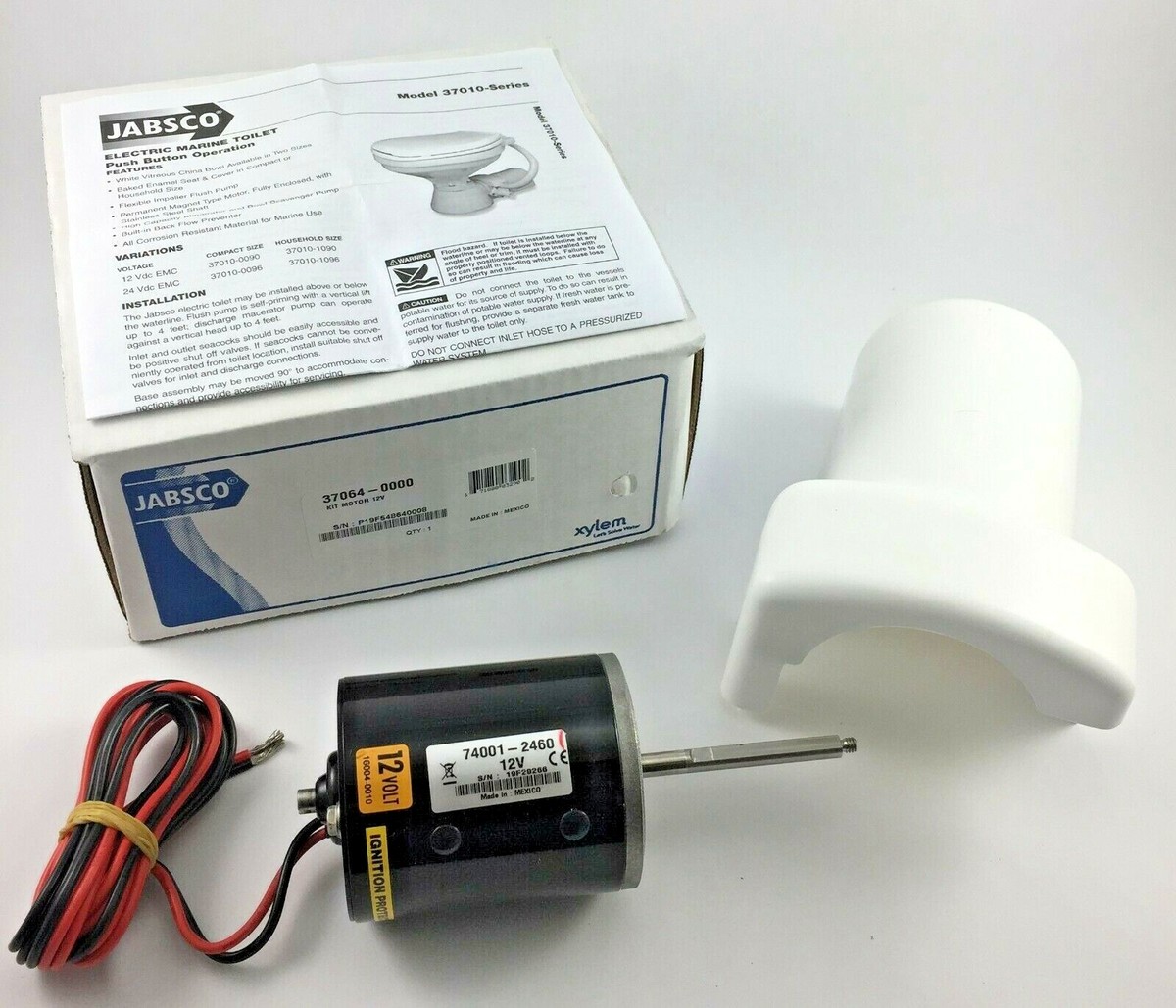 Jabsco 37064-0000 12V Replacement Motor for 37010 Series Toilets