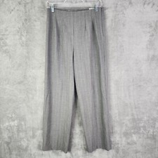 Womens Gray Worthington Modern Trouser Pants Pleated Front Stretch Hi rise 8