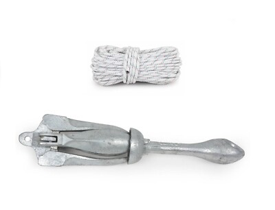 Anker-Set Faltklappanker Schirmanker Draggen 2,5kg + 30m Leine Seil Tauwerk