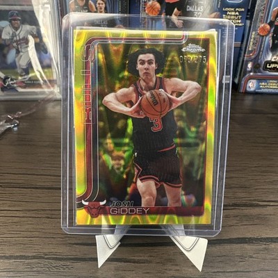 2025-26 Topps Chrome Update /275 Josh Giddey #118 Yellow Wave Refractor Bulls