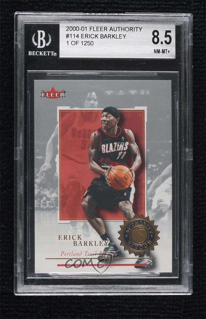 2000-01 Fleer Authority 1 of 1250 /1250 Erick Barkley #114 Rookie RC 1oa6
