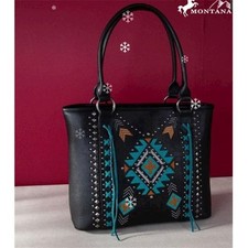 Montana West 452770 Aztec Cross Concealed Carry Tote Black