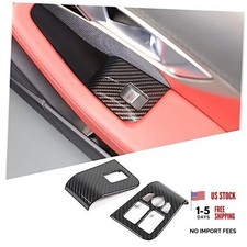 Interior Window Glass Lift Switch Button Cover Compatible Carbon Fiber Pattern