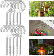 4 Inch Large Heavy Duty Screw Hooks, 10 Pcs Ceiling Hooks for Hanging Plants Ind
