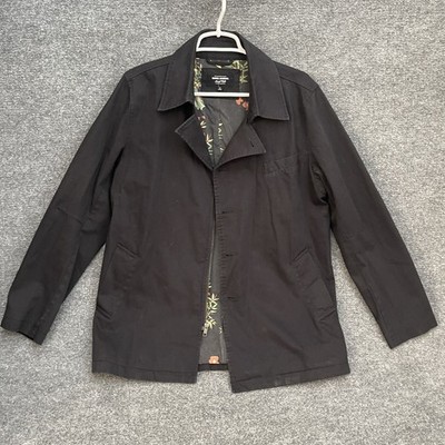 Banks Journal Jared Mell Jacket Black Mens Sz S Tiger Print Lined Floral