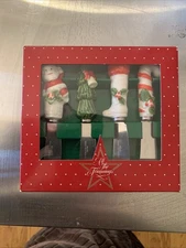 Christmas Spreaders Cheese Butter Stainless Steel Holiday Knives Set of 4  E101