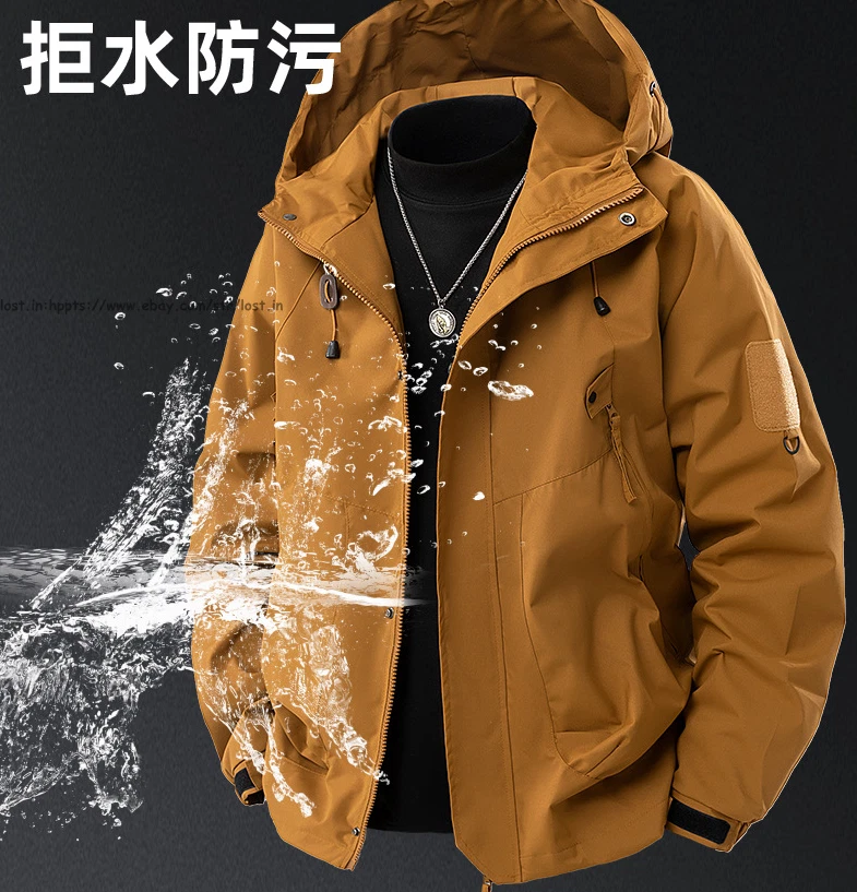 New Women Men Outdoor Jacket water-repellent Coat Hood jackets for Hiking Travel - Image 4 of 4