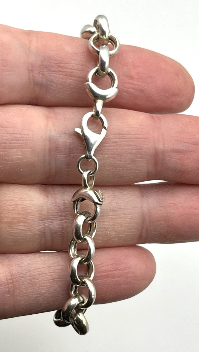 UPSCALE Solid Sterling Silver 925 ROLO CHAIN 7.5 … - image 2