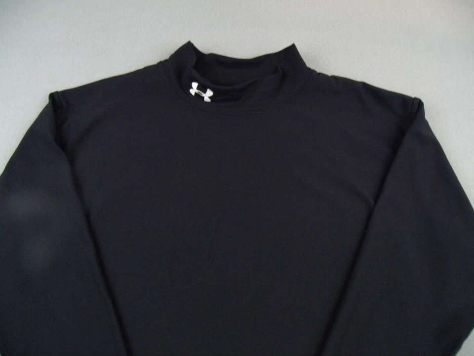 Lote de Camisa Under Armour HeatGear Para Hombres 2XL Negra Manga Larga Compresión Cuello Simulado Foto 2 de 4
