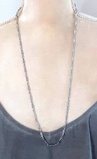 Vintage Napier Silver Tone Chain Necklace 28" Classic Elegant Career Jewelry