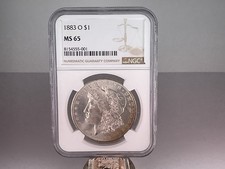 1883-O $1 Morgan Silver Dollar - Lightly Toned Toner Toning - NGC MS 65