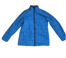Lands End Boys Puffer Jacket Blue Sz 14-16 Quilted Zip Coat Excellent
