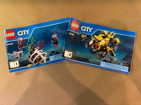 LEGO CITY Lot of 2: Deep Sea Submarine (60092) + Deep Sea Starter Set (60091)