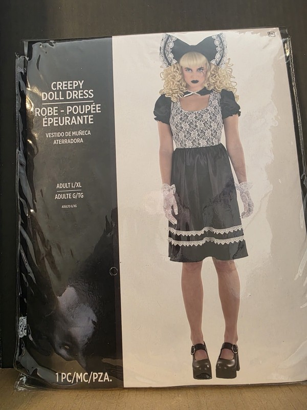 Creepy Doll Dress Adult Halloween Costume Dress L/XL Fits up to size 16