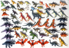 Huge DINOSAUR figure Lot 58 assorted miniature figures JURASSIC PARK  more