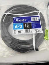 Southwire 15 ft. 6/3 Black Stranded Romex SIMpull CU NM-B W/G Wire