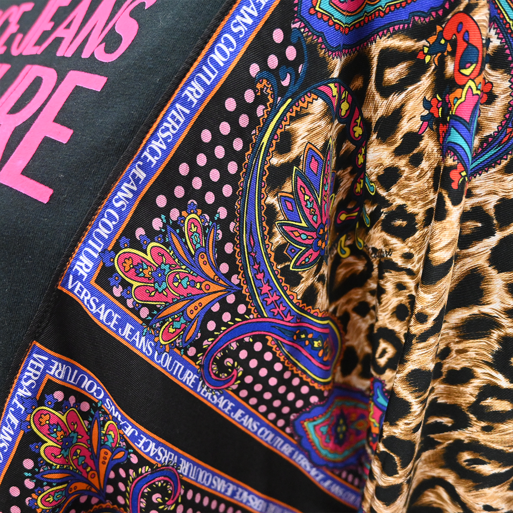 VERSACE JEANS COUTURE | Paisley Leopard Asymmetric Top Size 4 | eBay