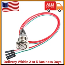 16mm Metal Chassis Push Button Power Switch with 22" Extension Cable for PC Case