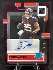 2022 Clearly Donruss Tyler Allgeier Rated Rookie Auto Purple (RC) /175 | No. 97