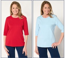 Denim Co. Women's Top Sz XL Essentials Favorite Jersey Multi-colored A689372