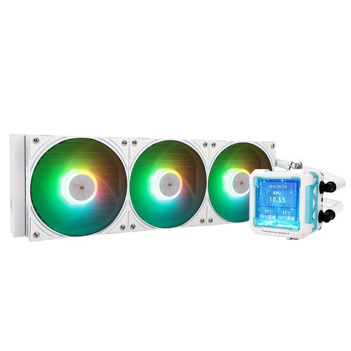 FW PRO 360 ARGB White-360mm AIO CPU Liquid Cooler,IPS LCD Screen with 320 * 3... - 第 1/6 張圖片
