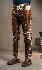 Custom Made Western Cowhide Pony Hair Leather Pants Genuine Leather Trousers