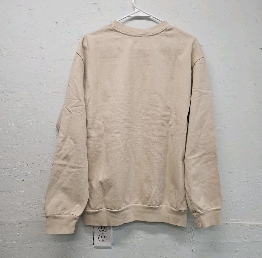 OFF WHITE Felpa girocollo pesante oversize Talentless nuova senza etichette S M 100% cotone vendita al dettaglio $99