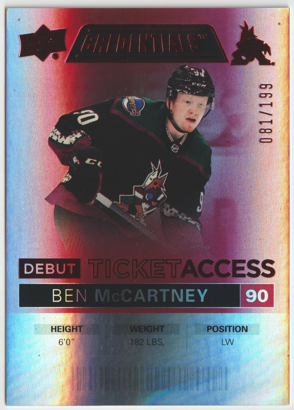 2021-22 Upper Deck Credentials #85 Ben McCartney Red #/199