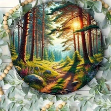 Round Aluminum Foil Sculpture Art Landscape Painting