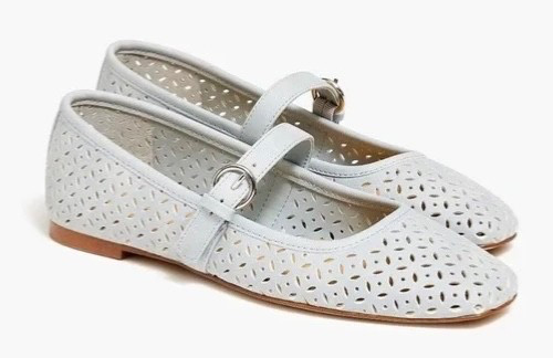 J.Crew Mary Jane Ballet Flats Fog Blue Square Toe Size 9 New Sold Out