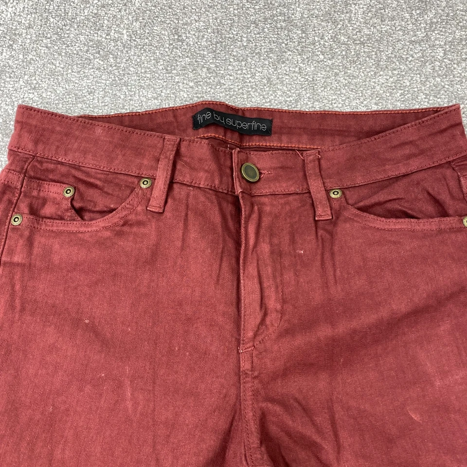 Pantalones de mezclilla para mujer Fine by Superfine Bootcut 28 granate tiro medio 5 bolsillos lavado oscuro Foto 2 de 4