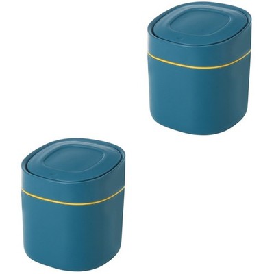2 PCS Haushalt Mülleimer Abfalltonne Mit Deckel Kompakter Müllbehälter