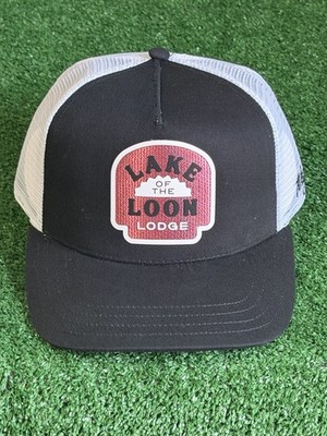 Waggle Golf Lake of the Loon Lodge Snapback Trucker Hat Adjustable Black, New